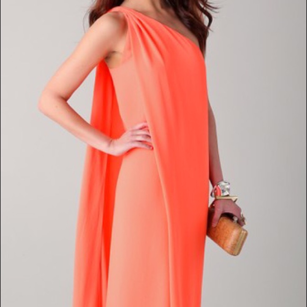 Diane Von Furstenberg Liluye One-Shoulder peach/coral Dress